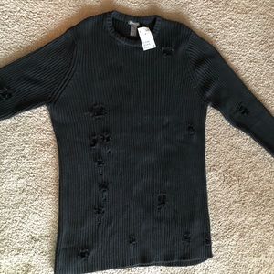 Distressed Cable knit Sweater